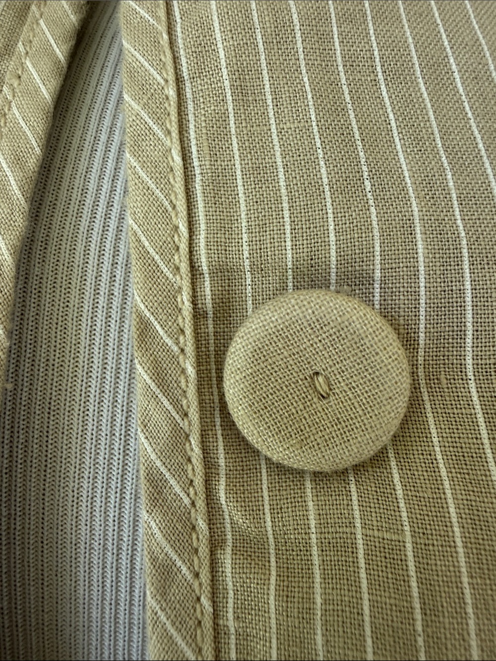 Women's Long Jacket 100% Linen in Cream - Picture 5 of 10